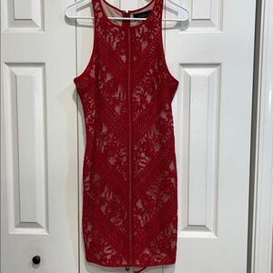 Anthropologie Adelyn Rae Red Lace Bodycon Dress. New with tags. Size Medium.